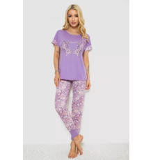 Піжама жіноча з принтом, колір бузковий, 243R2079