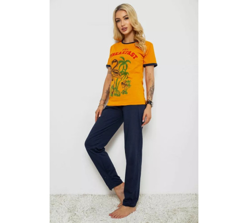 Женская пижама с принтом, цвет оранжевый, 243R30021.