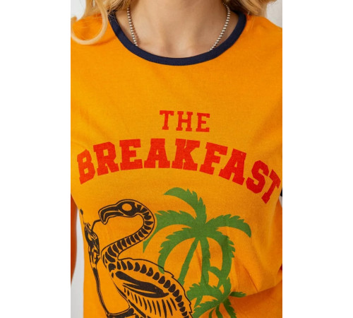 Женская пижама с принтом, цвет оранжевый, 243R30021.