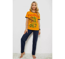 Женская пижама с принтом, цвет оранжевый, 243R30021.