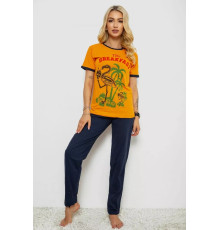 Женская пижама с принтом, цвет оранжевый, 243R30021.