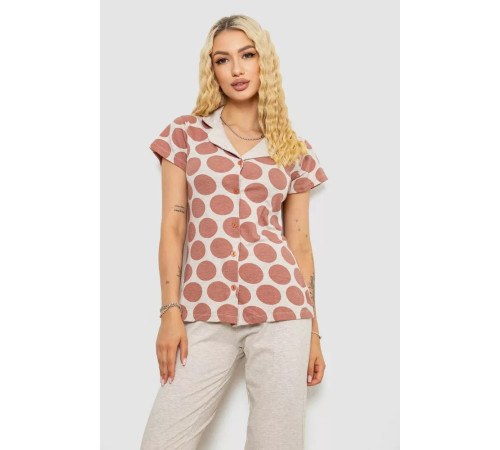 Піжама жіноча, колір бежевий, 243R19018