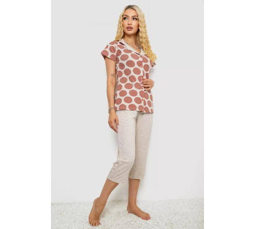 Піжама жіноча, колір бежевий, 243R19018