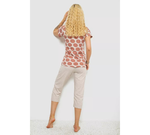 Піжама жіноча, колір бежевий, 243R19018