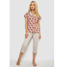 Піжама жіноча, колір бежевий, 243R19018