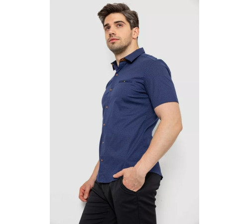 Сорочка чоловіча з принтом, колір темно-синій, 214R7143