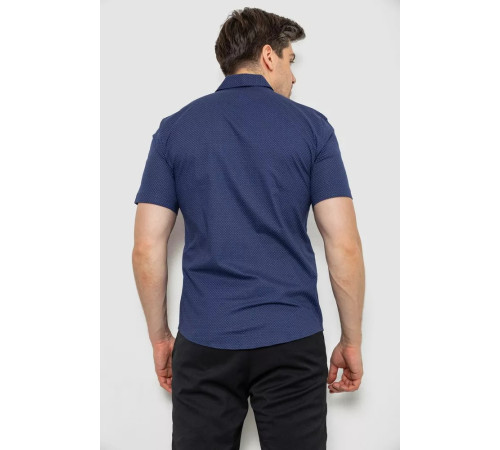 Сорочка чоловіча з принтом, колір темно-синій, 214R7143