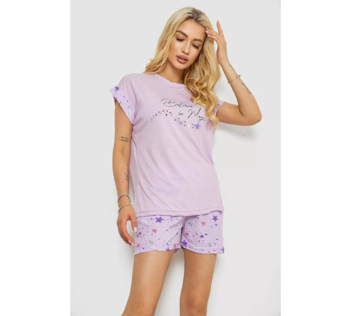 Пижама женская с принтом, цвет сиреневый, 243R2108