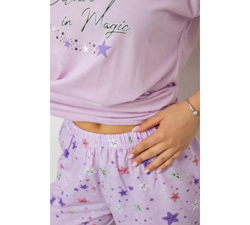 Пижама женская с принтом, цвет сиреневый, 243R2108