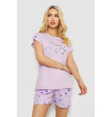 Піжама жіноча з принтом, колір бузковий, 243R2108