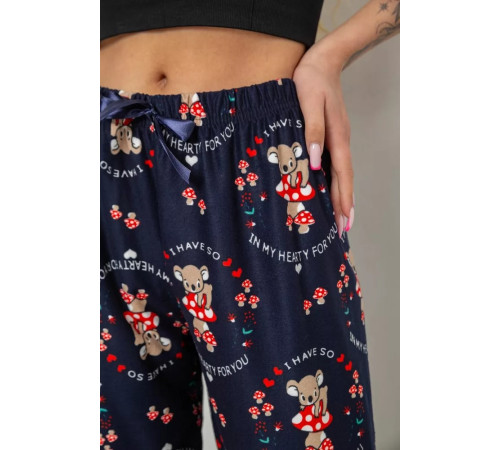 Штани жіночі домашні, колір темно-синій, 238R1101