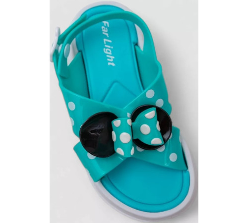 Босоніжки дитячі для дівчаток у горох, колір м'ятний, 243R8434-13