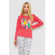 Піжама жіноча з принтом, колір кораловий, 243R1051