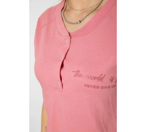 Женская пижама с принтом, цвет пудровый, 243R0004-P15