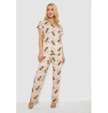 Женская пижама с принтом, цвет пудровый, 243R6018-P3