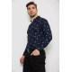 Рубашка мужская с принтом, цвет темно-синий, 214R1043.