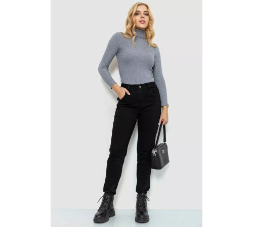 Джинси жіночі демісезонні утеплені, колір чорний, 214R3020-1