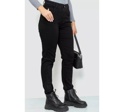 Джинси жіночі демісезонні утеплені, колір чорний, 214R3020-1