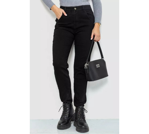 Джинси жіночі демісезонні утеплені, колір чорний, 214R3020-1