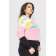 Свитшот женский трехцветный, цвет мятно-розовый, 102R5138.