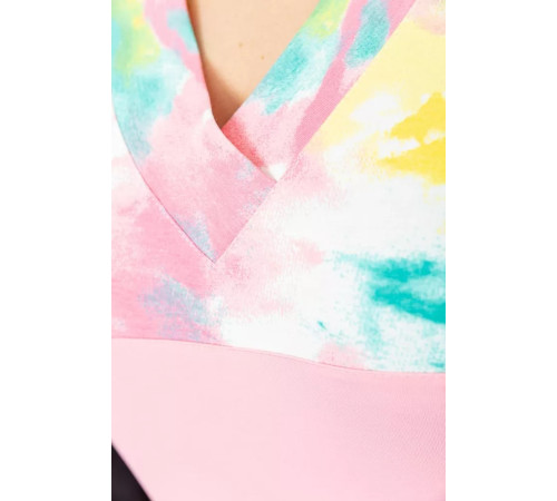 Свитшот женский трехцветный, цвет мятно-розовый, 102R5138.