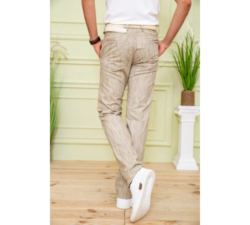 Мужские летние брюки, свободного кроя, бежевого цвета, 167R7055-1.