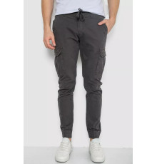 Брюки карго чоловічі на резинці, колір темно-сірий, 244R1643