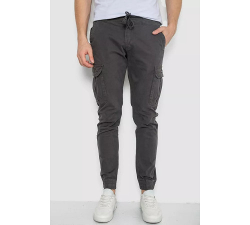 Брюки мужские на резинке, цвет темно-серый, 244R1643