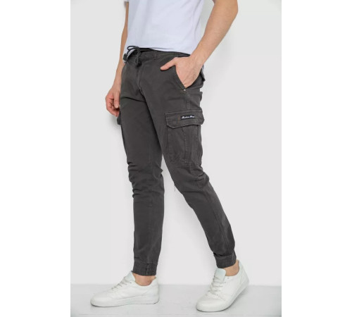 Брюки мужские на резинке, цвет темно-серый, 244R1643