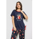 Піжама жіноча з принтом, колір синій, 243R1600-012