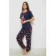 Піжама жіноча з принтом, колір синій, 243R1600-012