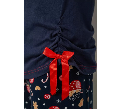 Піжама жіноча з принтом, колір синій, 243R1600-012