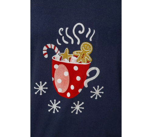 Піжама жіноча з принтом, колір синій, 243R1600-012