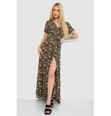 Сарафан с цветочным принтом на запах, цвет черно-красный, 241R177