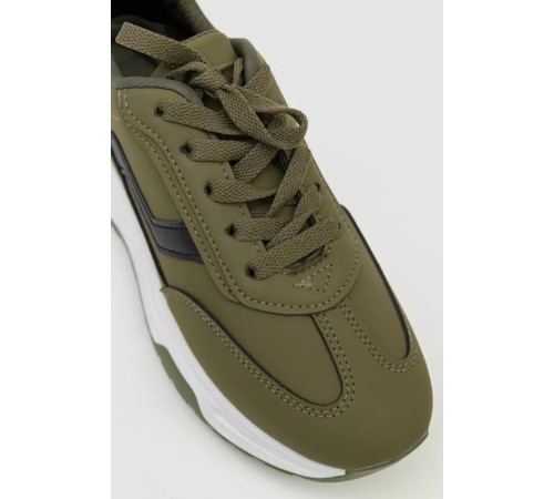 Кросівки жіночі екошкіра, колір хакі, 243R186-131