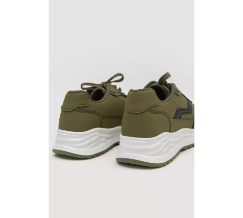 Кросівки жіночі екошкіра, колір хакі, 243R186-131