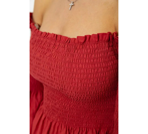 Блуза однотонна, колір теракотовий, 244R254-1