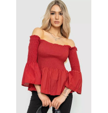 Блуза однотонная, цвет терракотовый, 244R254-1.