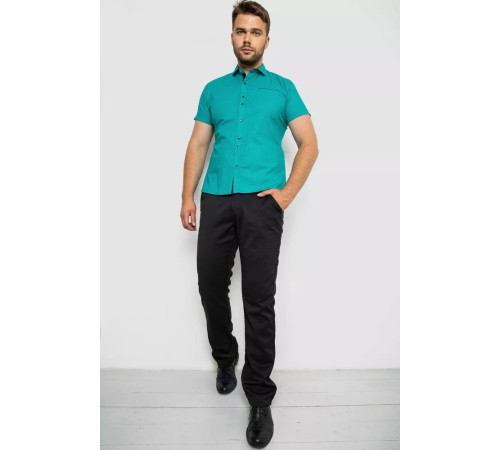 Рубашка мужская с принтом, цвет зеленый, 214RK104