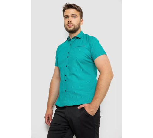 Рубашка мужская с принтом, цвет зеленый, 214RK104