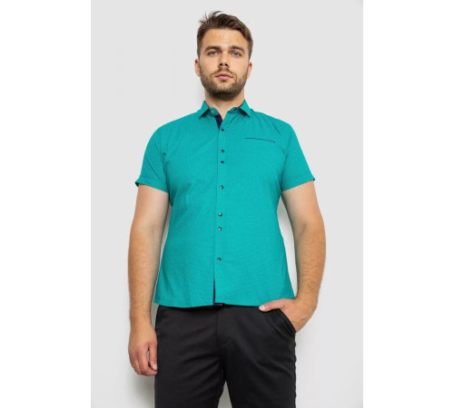 Рубашка мужская с принтом, цвет зеленый, 214RK104