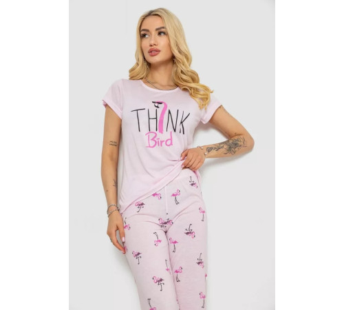 Женская пижама с принтом, цвет розовый, 243R7097