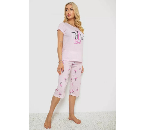 Женская пижама с принтом, цвет розовый, 243R7097
