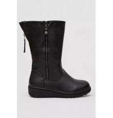Чоботи жіночі зимові на хутрі, колір чорний, 243RY203