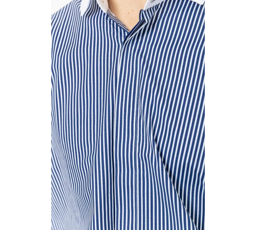 Сорочка чоловіча в смужку, колір біло-синій, 214R35-18-308