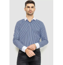 Сорочка чоловіча в смужку, колір біло-синій, 214R35-18-308