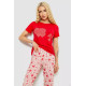 Женская пижама с принтом, цвет красный, 243R15726