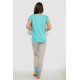 Женская пижама с принтом, цвет бирюзовый, 243R0004-P9