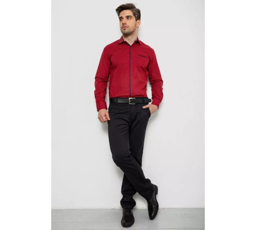 Сорочка чоловіча з принтом, колір бордовий, 214R7004-1