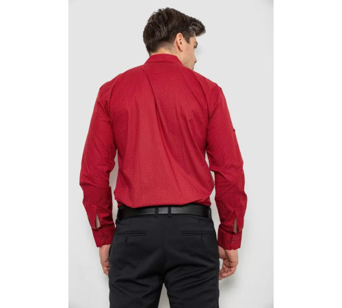 Сорочка чоловіча з принтом, колір бордовий, 214R7004-1